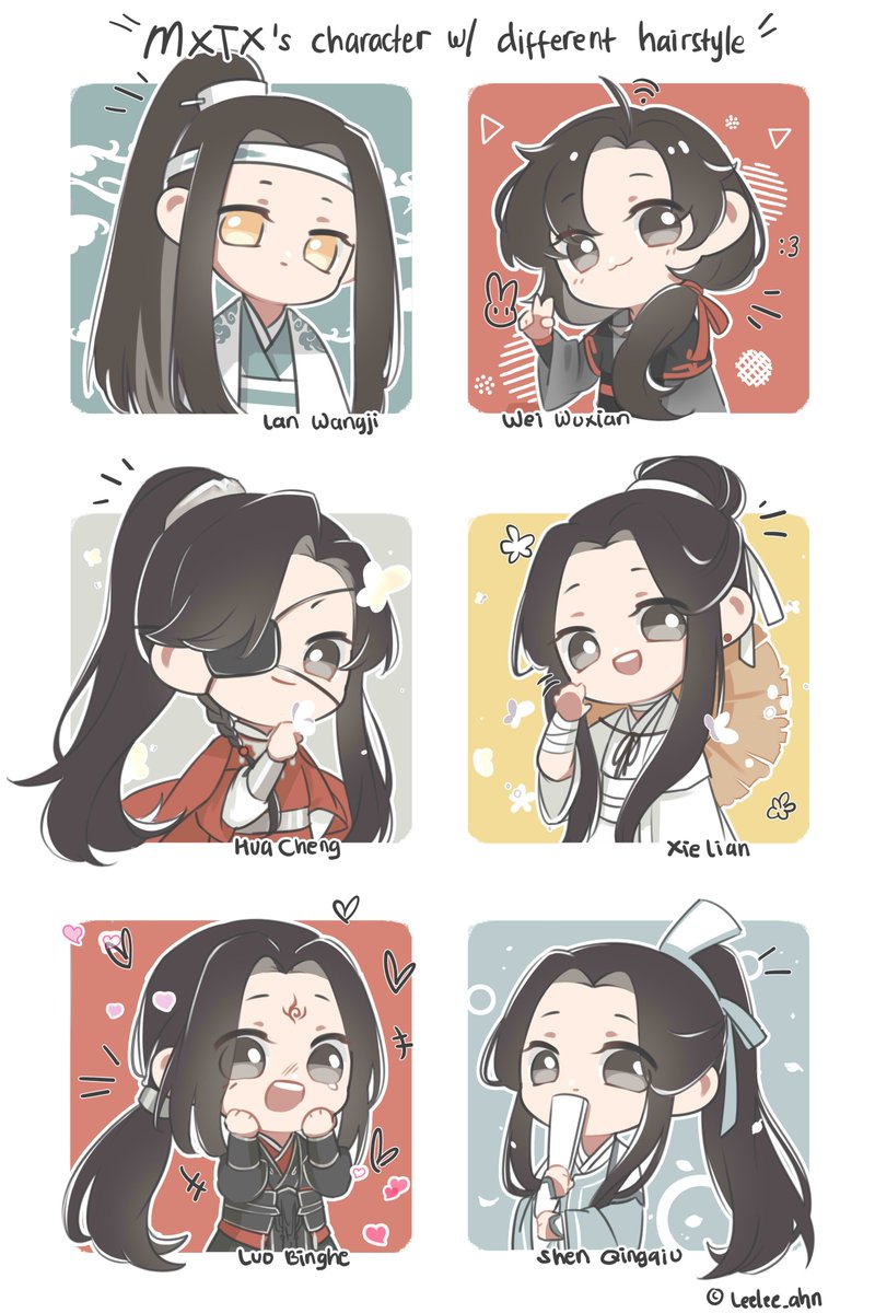 MXTX's couple with different hairstyle?

/whisper/ wei ying with dead mother hairstyle 