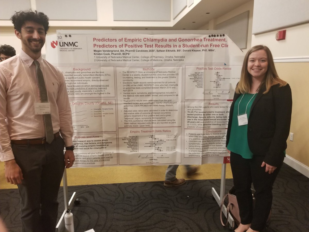 Whhaymd's tweet photo. .@safwanelkhatib & @Megvandergriend, students at @unmc, present on #STD testing in a #Studentrunfreeclinic at #SSRFC2020 https://t.co/PAkfVfXRgk