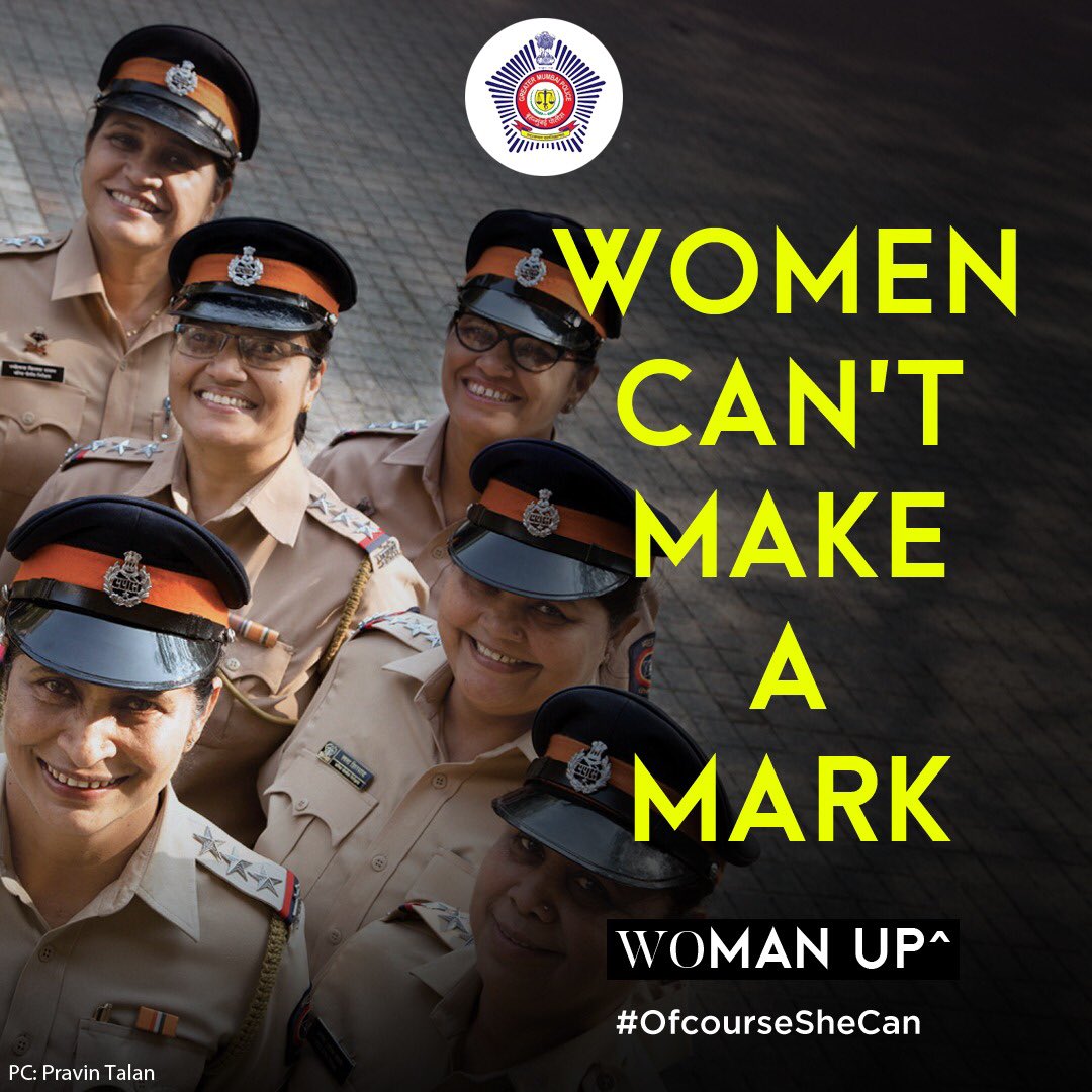 MumbaiPolice's tweet photo. Think again! #OfcourseSheCan  #WoManUp #InternationalWomensDay #InternationalWomensDay2020 https://t.co/8SvASgxoq0