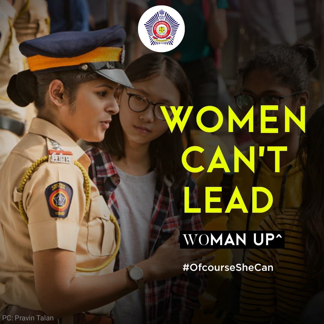 MumbaiPolice's tweet photo. Think again! #OfcourseSheCan  #WoManUp #InternationalWomensDay #InternationalWomensDay2020 https://t.co/8SvASgxoq0