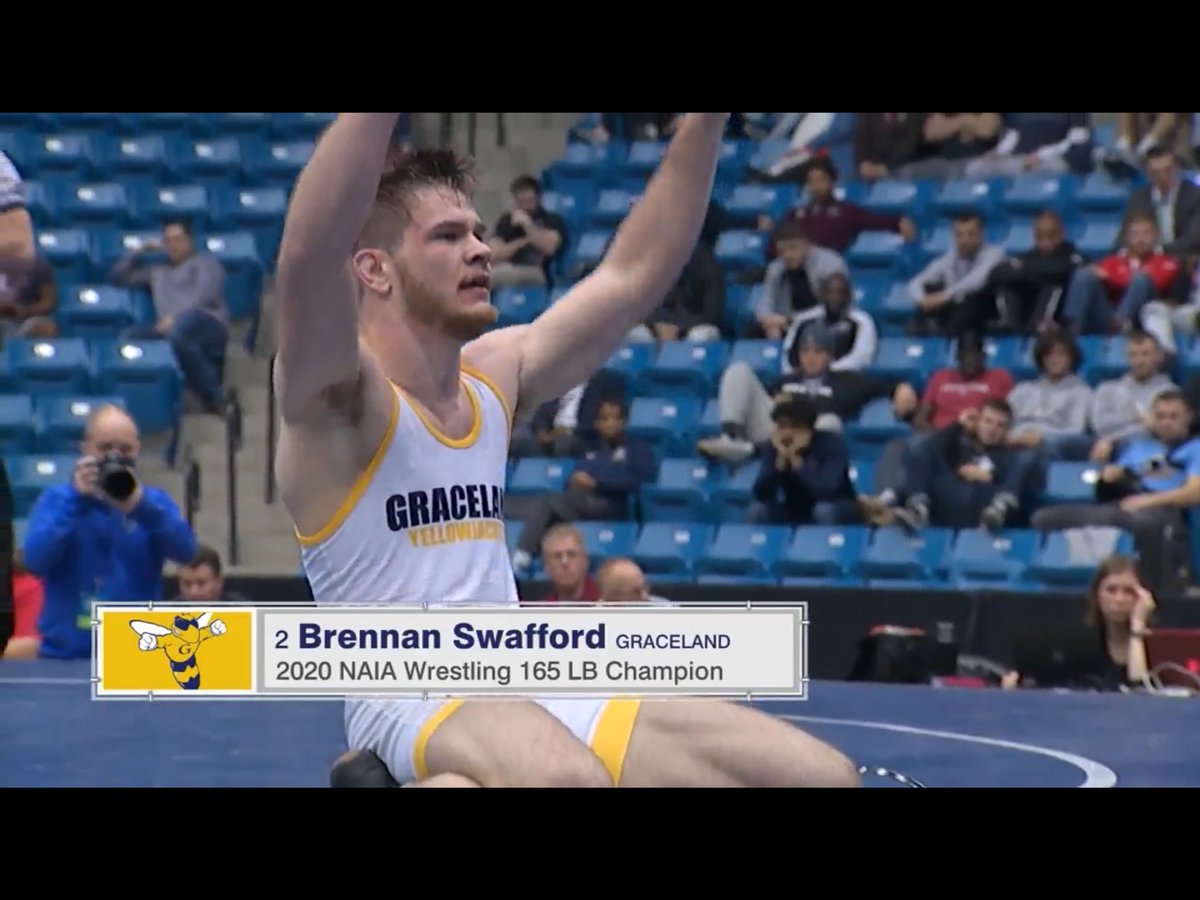 HE DID IT! Brennan Swafford is the <a href="/NAIA/">NAIA</a> National Champion wrestler at 165 pounds! #WeareGraceland