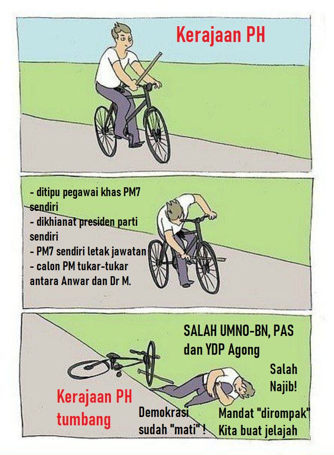 Saya update sikit penjelasan mudah bagaimana kerajaan PH tumbang dengan sendirinya.