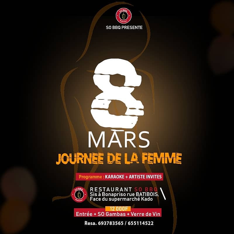 sobarbecue's tweet photo. Ce 8 Mars la femme reste à l'honneur chez nous
📌Douala Bonapriso rue batibois
☎ 693783565  -  655114522
#SOBBQ
#WomenDay
#8Mars https://t.co/IrdjHEngzn