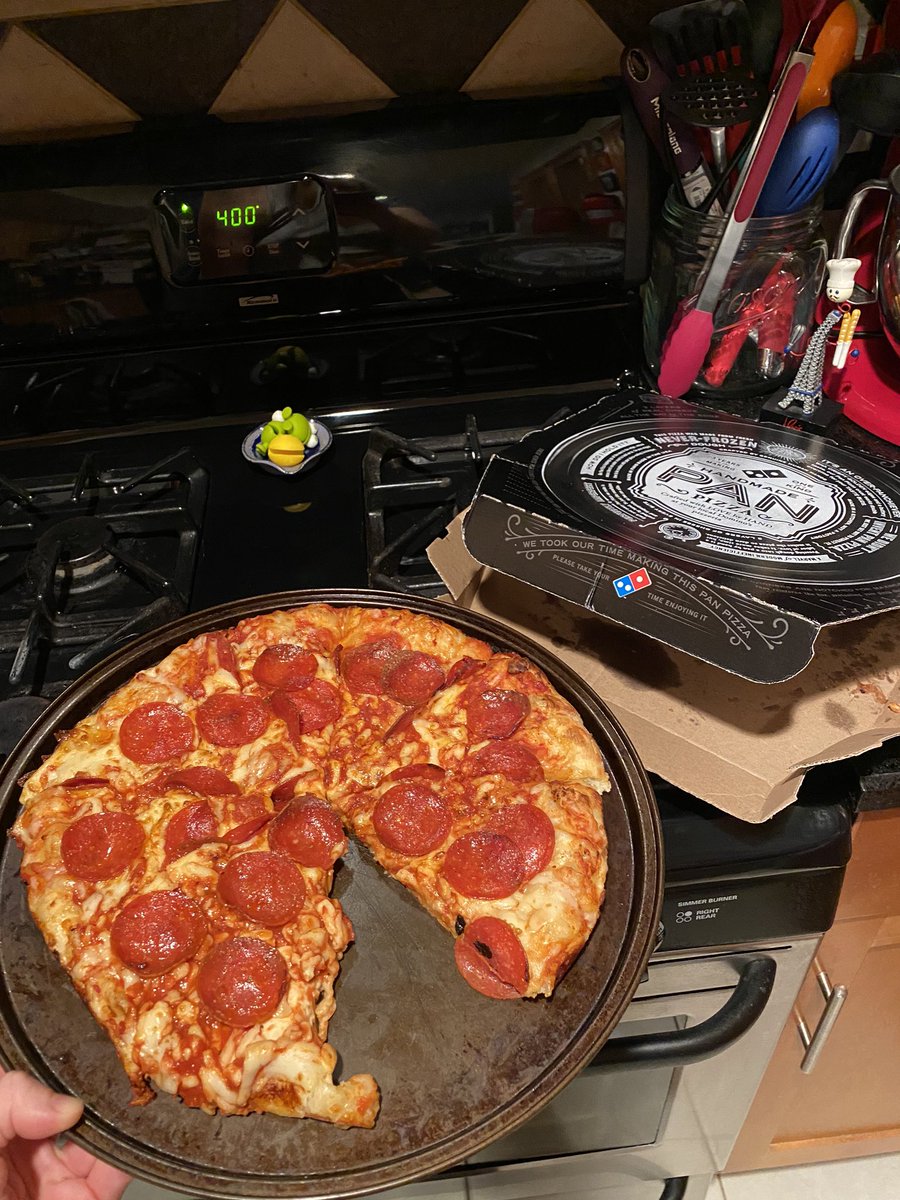 SydneyDMitchell's tweet photo. Didn’t know @Dominos did take and Bake. Baking our raw pizza. No refund. Just store credit. But I’m never eating there again, so... Store #4572. https://t.co/0J0SqsiGuW