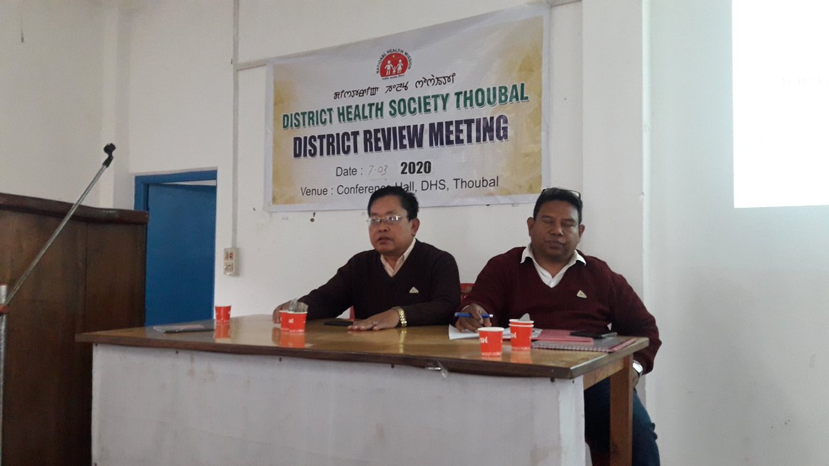 ManipurNhm's tweet photo. @health_manipur
District Review Meeting of District Health Society Thoubal for the month of March 2020.
Discussed on COVID 2020 and formation of DRRT, Task force, RNTCP, NCD and Health facilities presentation on physical and financial achievements https://t.co/pePKqSbkWp