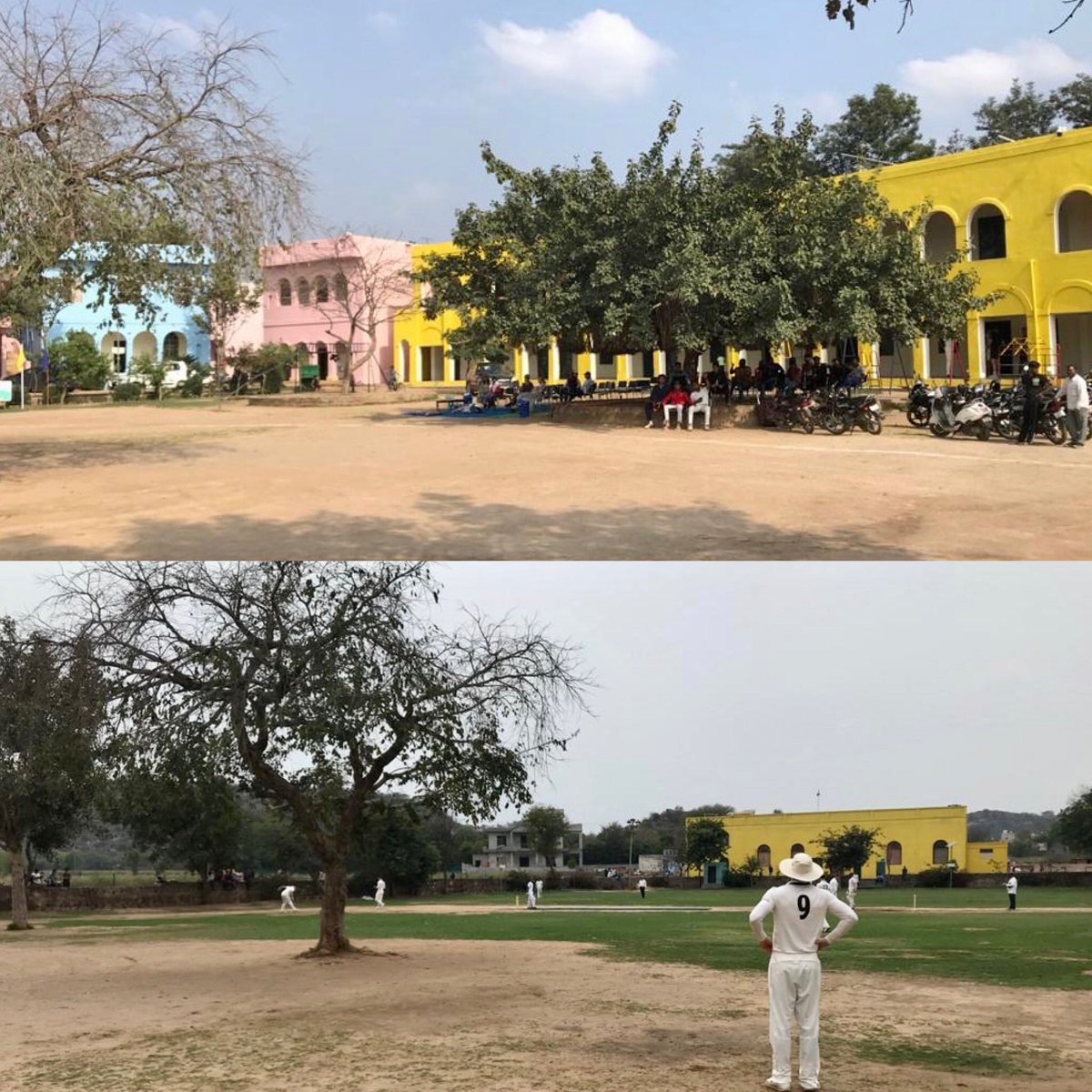 PeterSquires14's tweet photo. A fun afternoon for @UKAFCricket playing and coaching at GBP School in Teeklie village New Delhi. Wonderful fund-raising work by Martin &amp; Annie. 
@UKDefenceIndia @AsianVoiceNews @DefenceHQ https://t.co/4tp0oMB60W