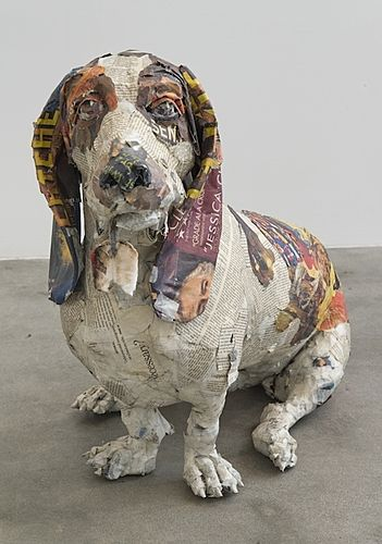 Will Kurtz! Also usually at Art On Paper (find the Bassett Hound if you get a chance to go this year) and I'm a fan of anyone who makes elaborate paper sculptures of dogs, so here are some of those dogs. (I'm not gonna post serious art all the time, sorry.)
