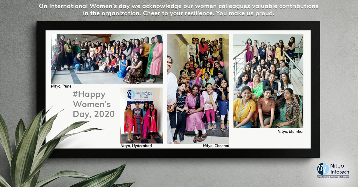 NityoIndia's tweet photo. Snapshot of Nityo Infotechβs women team working across India. #HappyWomensDay2020
#NityoMumbai #NityoPune #NityoChennai #NityoHyderabad #SnapShot2020 #EachforEqual #InternationalWomensDay #IWD2020 #Sheinspires #ProudOfYou https://t.co/DKlB0FZjk0