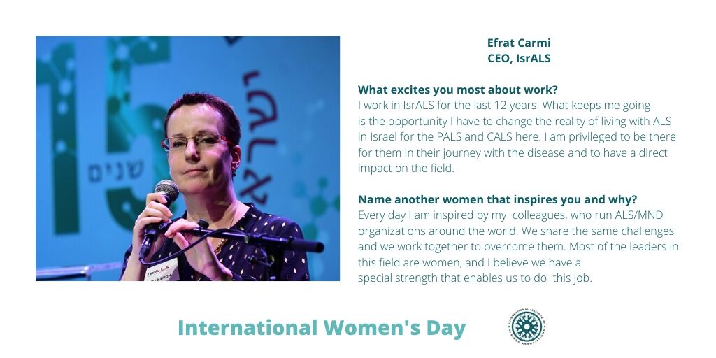 ALSMNDAlliance's tweet photo. On International Women's Day 2020 the International Alliance is celebrating some of the amazing women who work with our member organizations who make a difference in the world.
#ALSMNDWithoutBorders #ALS #MND #IsrALS https://t.co/gkxnAPubyQ