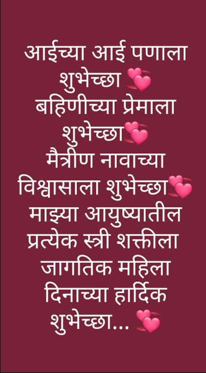 सर्व महिलांना जागतिक महिला दिनाच्या हार्दिक शुभेच्छा