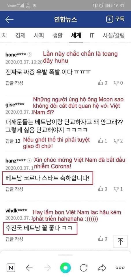 THARMY38745155's tweet photo. 1 phần Cmt của các bạn thượng đẳng trên Naver sau khi VN xuất hiện ca nhiễm thứ 17🤷‍♂️( Naver được xem như Google Hàn Quốc )

(c) Thạch Ngô

👉 Link báo: 
https://t.co/qxp5FSbA98 https://t.co/eJf4JOWMHo