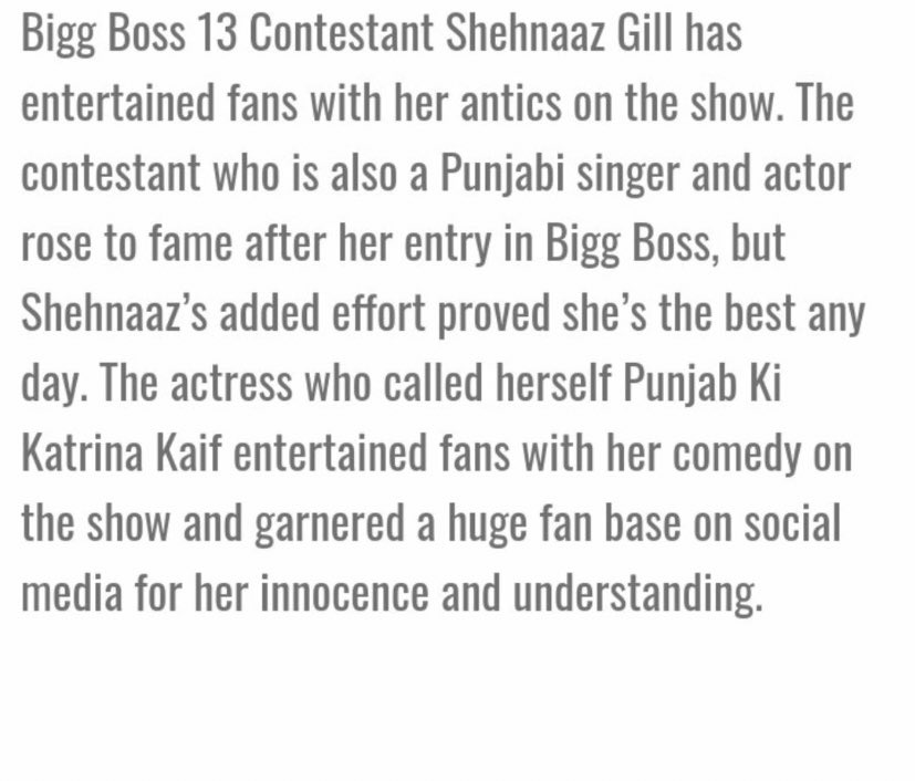DeolGur01's tweet photo. Proud Moment For #ShehnaazGill Fans ♥️!!

On this #InternationalWomenDay2020 Our Queen’s Name amongst Most Entertaining Women ♥️!!

May Waheguru ji bless her with all the Happiness &amp; Success 🙏

#InternationalWomensDay #Shehnaazians @Shehnazgill123 https://t.co/vPFPcdpTTG