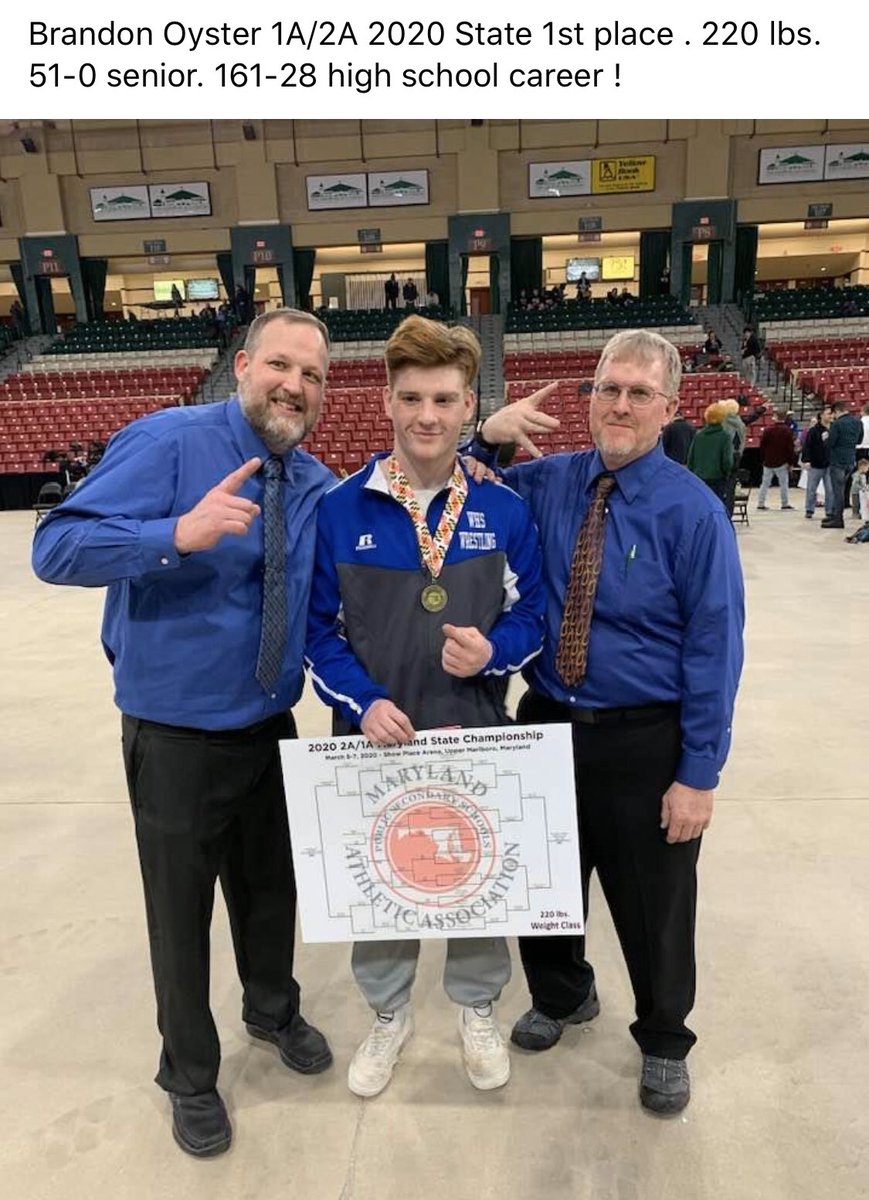 Congratulations  Brandon! (w/ Coach Rec &amp; Coach Smoot). You’ve had an outstanding year and career @ WHS. We’re all very proud of you! 👏🏻💯