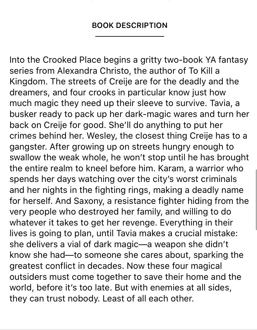 Into the Crooked Place by Alexandra Christo “the realms make monsters of us all”