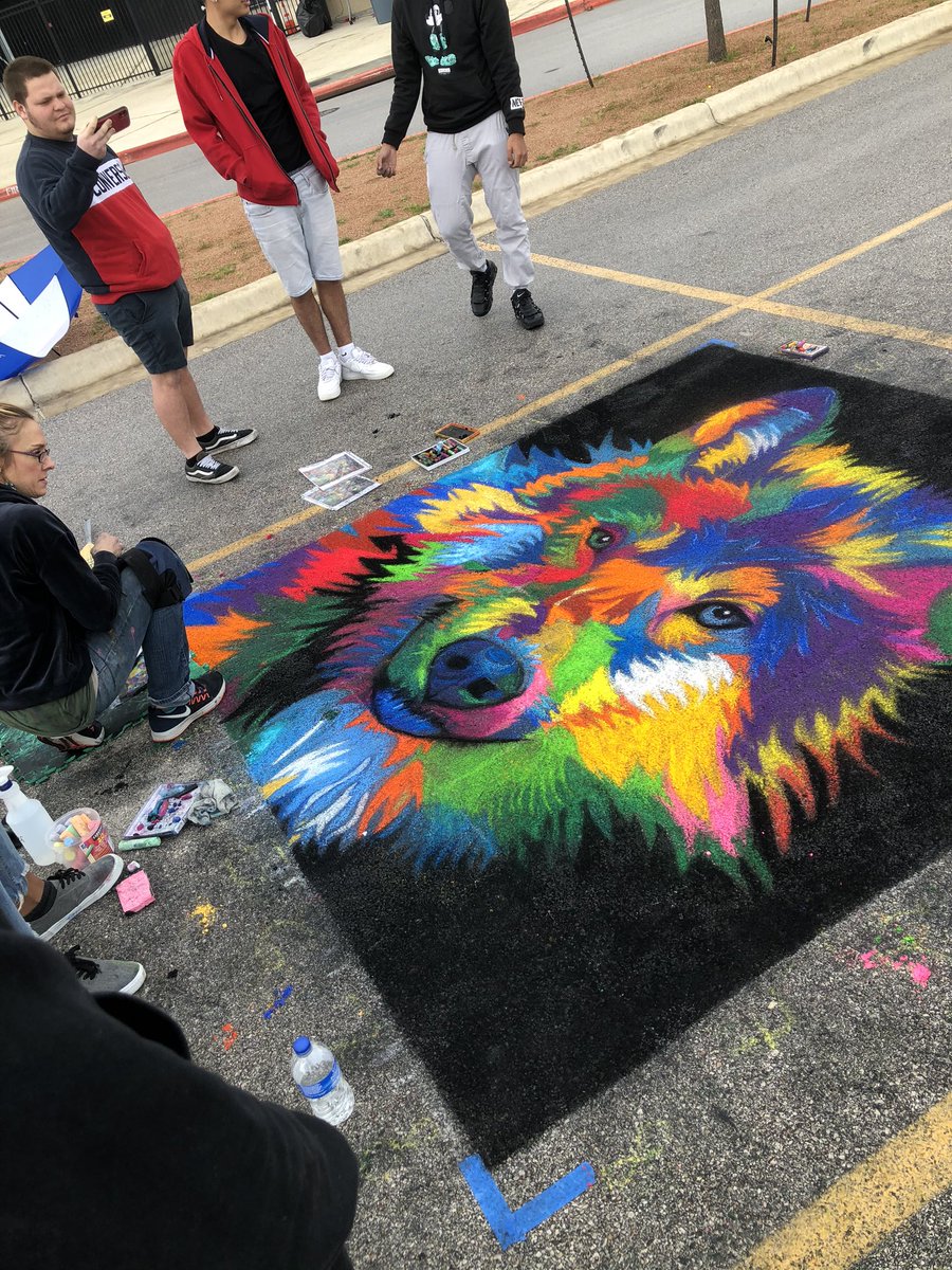 The <a href="/WeissHighSchool/">Weiss High School</a> artists represented today at the second annual <a href="/pfisd/">Pflugerville ISD</a> Chalk Pfest!