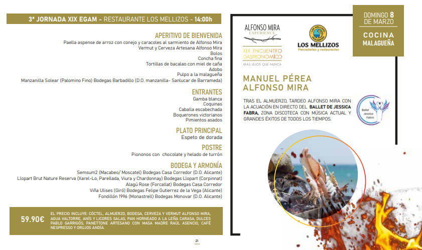 RestAlfonsoMira's tweet photo. Hoy vamos con la 3ª Jornada de los #encuentrosgastronomicosalfonsomira #cocina #malagueña con Manuel Perea de Rte. @MellizosGrupo y Alfonso Mira. #EGAM #alicante #aspe #gastronomia #alfonsomira #eventosgastronomicos #malaga #pescaitofrito #espetos #andalucia https://t.co/qSFZc1oTdP