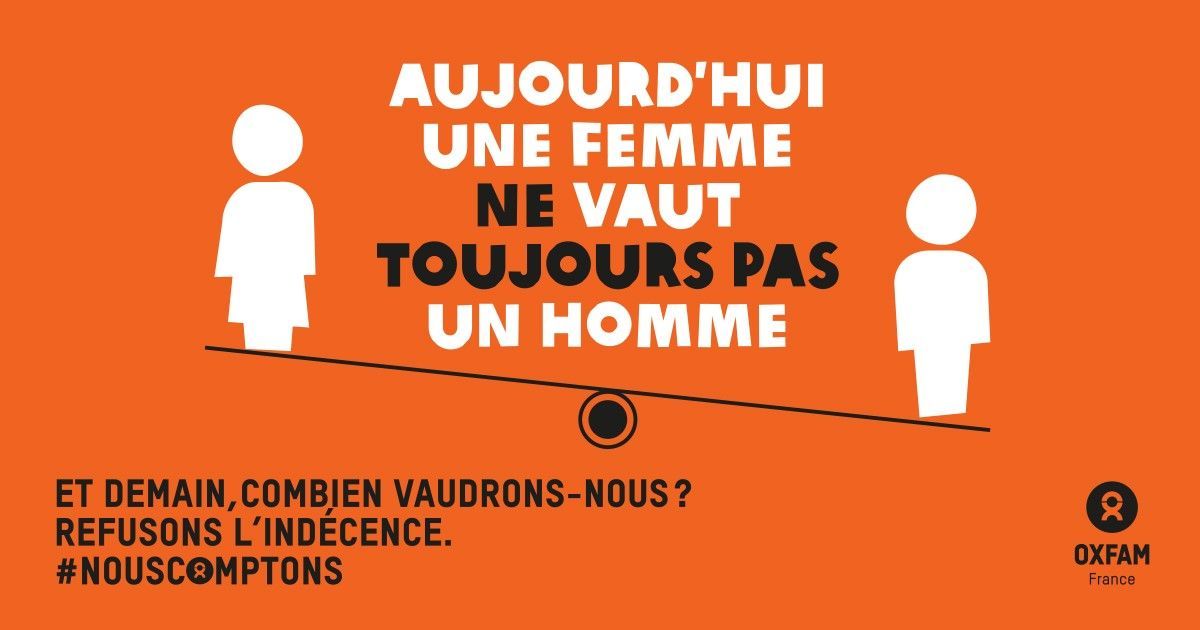 oxfamfrance's tweet photo. #8mars Face aux inégalités, les femmes sont les premières touchées ❌. Dans le monde, les hommes détiennent aujourd’hui encore 50% de richesses en plus que les femmes. Rejoignez la mobilisation pour montrer que #NousComptons ➡️ https://t.co/cTGjqyRCzk https://t.co/c6WJvNYACE