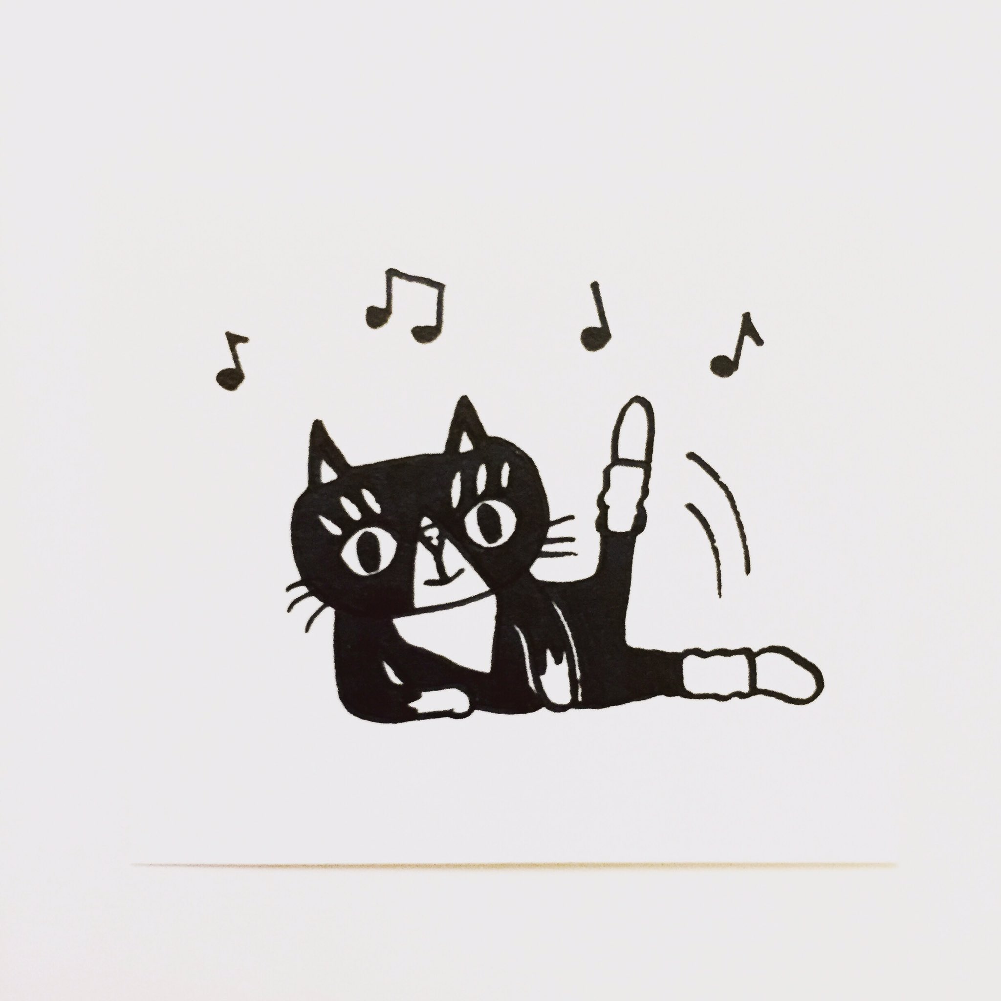 肌子 Twitterren 今日のイラストはコレ ｪ エアロビをしてる猫 イラスト 猫 ネコ ねこ オリジナル ペン画 アナログ画 絵 猫の絵 白黒猫 ハチワレ猫