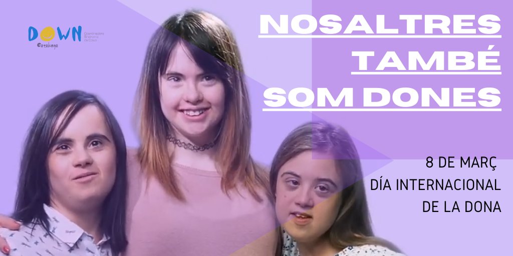 DownCatalunya's tweet photo. Avui #8M @DownCatalunya vol reivindicar més que mai els #drets de les #dones amb #discapacitat. Ens necessitem #compromeses i #valentes !! #DonesDown #dones #down #sindromedown #DiaInternacionalDeLaDona
Vídeo DonesDown: https://t.co/rnSkiyDYBG https://t.co/zO2FpWmwDj