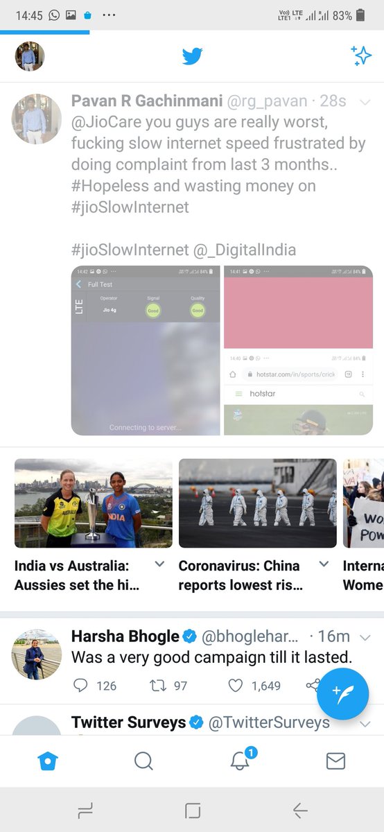 rg_pavan's tweet image. @JioCare you guys are really worst, fucking slow internet speed frustrated by doing complaint from last 3 months.. #Hopeless and wasting money on #jioSlowInternet 

Insteresting is that to tweet this it's took 5 to 8 mints 

#jioSlowInternet @_DigitalIndia #Hyderabad #Begumpet