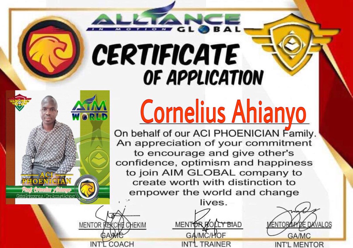 MydChe's tweet image. CONGRATULATIONS AND WELCOME TO MY TEAM

Coach Cornelius of GHANA for your 2 accounts investment. THANK YOU SO MUCH FOR TRUSTING me and also to our TEAM and Company

You are now Officially part of Alliance in Motion Global
If you want to become healthy and be wealthy join us now..