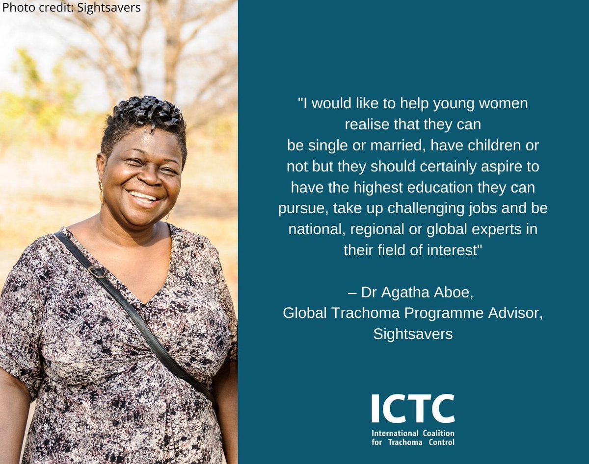 TrachomaControl's tweet photo. Dr Agatha Aboe is an ophthalmologist and public health professional that played a significant role in Ghana’s work to successfully #endtrachoma in 2018. Read about her experience: #EachForEqual #IWD2020 https://t.co/yRFVPzUaZh https://t.co/hAFcHJg0dF