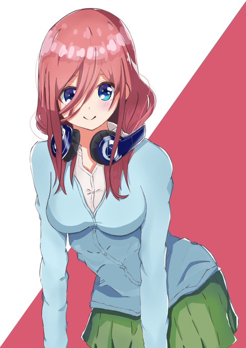 ゆーさんがTwitterに投稿した中野三玖(五等分の花嫁)のイラスト。