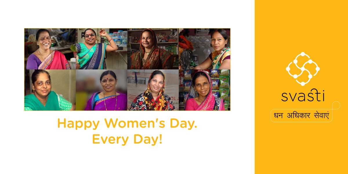 Svasti_IN's tweet photo. Every day is #WomensDay at Svasti. We’ve been fulfilling the #RightToFinance and helping transform the lives of women and their families, daily since 2008.

These amazing women run small businesses, improve the quality of life around them, and contribute to the economy. 1/2 https://t.co/1a8SQNR6eS