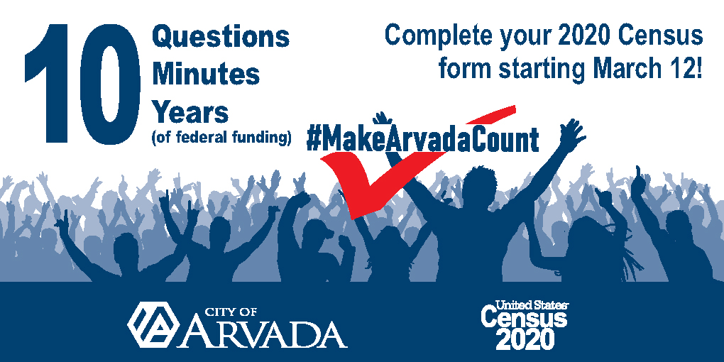 cityofarvada's tweet photo. This Thursday! March 12! Look for an access code in the mail and complete your form! Help Arvada receive its fair share of funding, representation and accurate data for the next 10 years! To enter your code visit: https://t.co/ahLjx9KmXC

#MakeArvadaCount #EveryoneCounts https://t.co/4LlX4NEYOG
