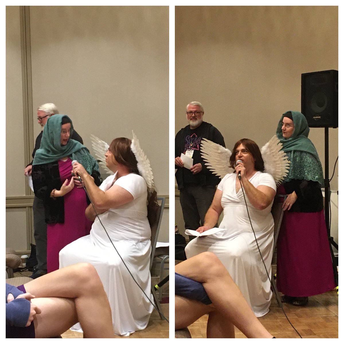 GermanCityGirl's tweet photo. #Starcrossed, #BazLuhrmann style during @bigbadcon! @bananachangames + @KDavidson925 were amazing. #latergram #TeamCapulet #TeamMontague #Romeo #Juliet #BBC19 https://t.co/JLmp8wskzs