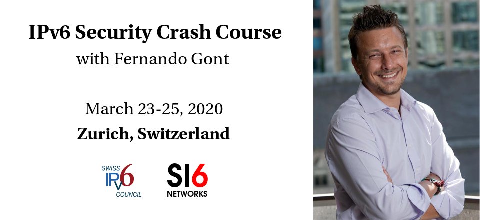 SI6Networks's tweet photo. IPv6 Security Crash Course («IPV6SE»)
This course will provide you with in-depth knowledge of IPv6 security, enabling you to understand and mitigate the security risks of IPv6 in production environments.

More info at: https://t.co/Poca4Fzgfx https://t.co/ViMjNUaQRC
