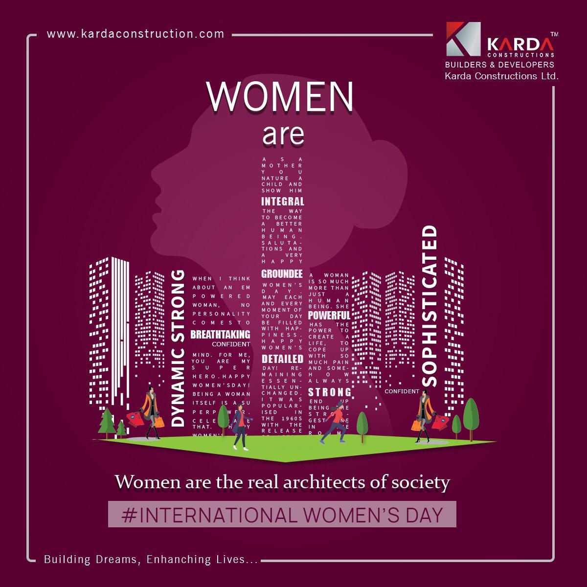 karda_ltd's tweet photo. Karda Constructions Celebrating  INTERNATIONAL  WOMEN'S DAY  
#WomensDay #womenempowerment #Womanhood #womansday2020 https://t.co/Ut3BTEdgSn