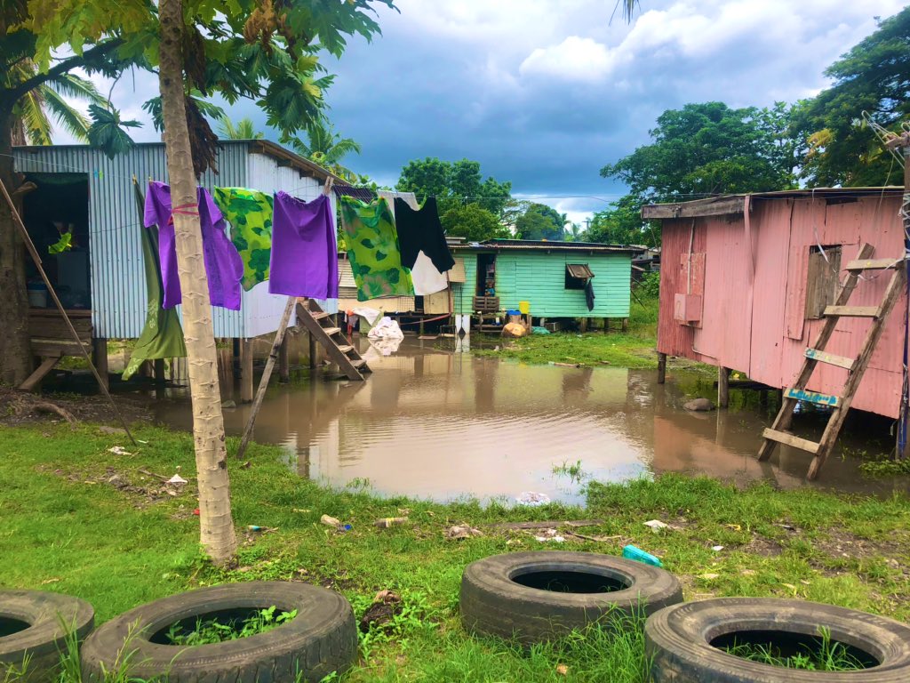 FijiRIS's tweet photo. ‘I don’t want to be a statistic. I want to be a doctor to help my family and #community live a better life’.  Livai Saravi, #youth representative from Vunato, talks about the importance of #education during the @UN_PGA visit to the settlement. @adaptationfund @FijiRIS @UNHABITAT https://t.co/V8B6v0pOh8