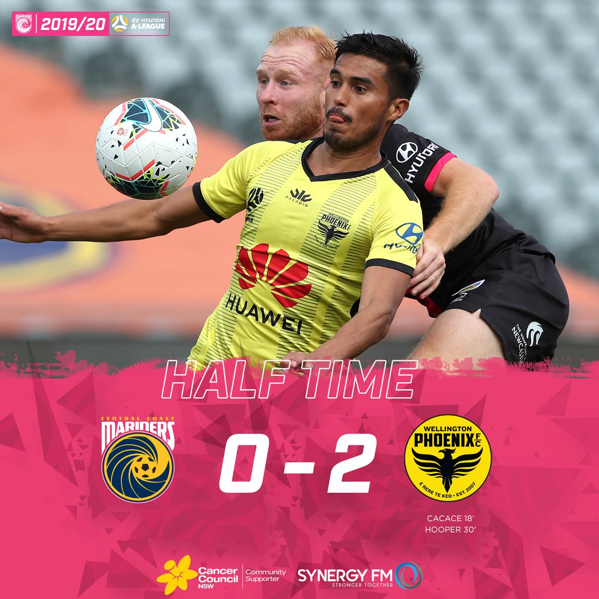 CCMariners's tweet photo. HT | Work to do in the second half. #CCMFC #CCMvWEL #PinkRound https://t.co/lwecMDgB2r