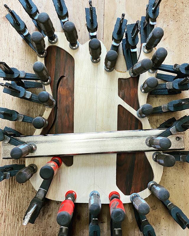 axehacks's tweet photo. Posting this in solidarity with @akm_guitarworks .  So stoked to see how this build turns out!! .
.
.
.
#thinline #thinlinetelecaster #cetra #build #clamps #bessyclamps #harborfreight #luthier #build #diy #hollowbody #hollowbodyguitar #cocobolo https://t.co/9pSp5pUWCn https://t.co/kxKYfDjKij