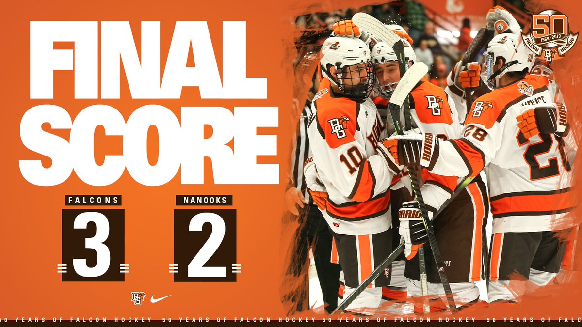 BGSUHKY's tweet photo. FINAL: THE FALCONS WILL ADVANCE! It's a sweep in Fairbanks for the first time since 2014-15, sending Bowling Green to the WCHA Semi-Finals next weekend!

#AyZiggy https://t.co/zD4FPpwsgk