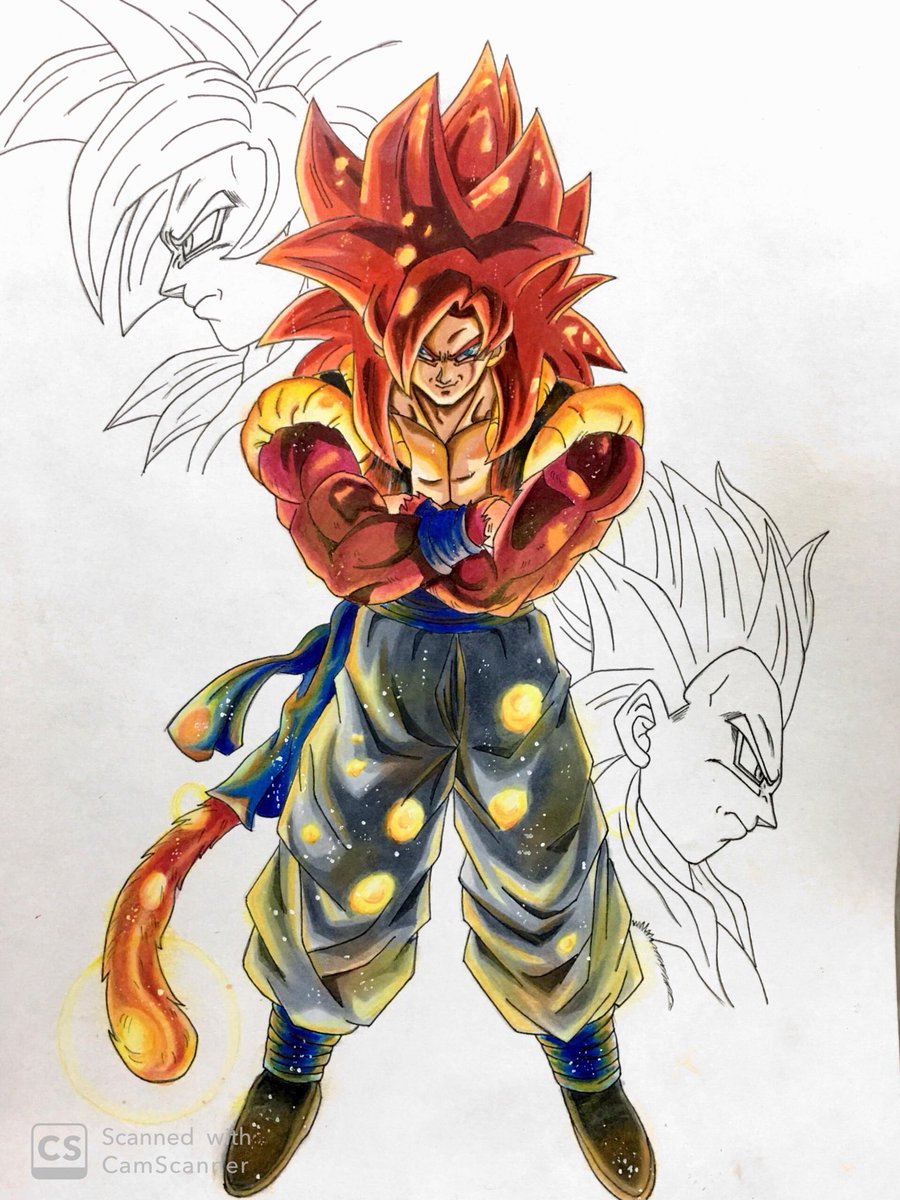 ドラゴンボール とりあえず ゴジータ完成 あとは エフェクト 背景を塗っていきます カワヒラ のイラスト ドラゴンボール とりあえず ゴジータ完成 あとは エフェクト 背景を塗っていきます カワヒラ のイラスト