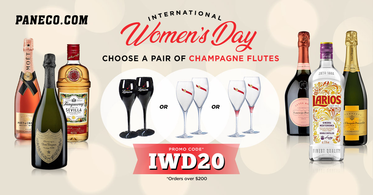 paneco_com's tweet photo. Celebrating International Women's Day. Choose a pair of champagne flutes on your next Paneco order over $200. While supplies last.

#IWD2020 #internationalwomensday https://t.co/aA3SQE8OA1