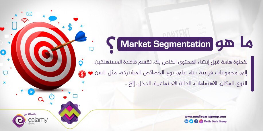 MediaOasisGroup's tweet photo. ماهو Market Segmentation ?
#media #media_oasis #واحة_الوسائط #market #Marketing https://t.co/gp2FAlU3bC