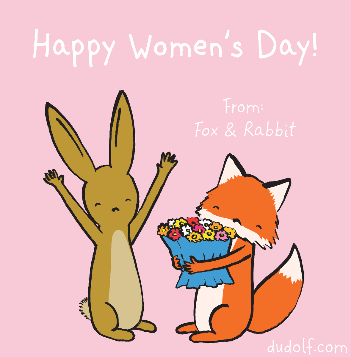 thedudolf's tweet photo. Happy Women's Day! 💐
#womensday #internationalwomensday2020 #internationalwomensday #womensday2020 #flower #bouquet #FoxandRabbit #drawing #cute https://t.co/vAmk0X9loE