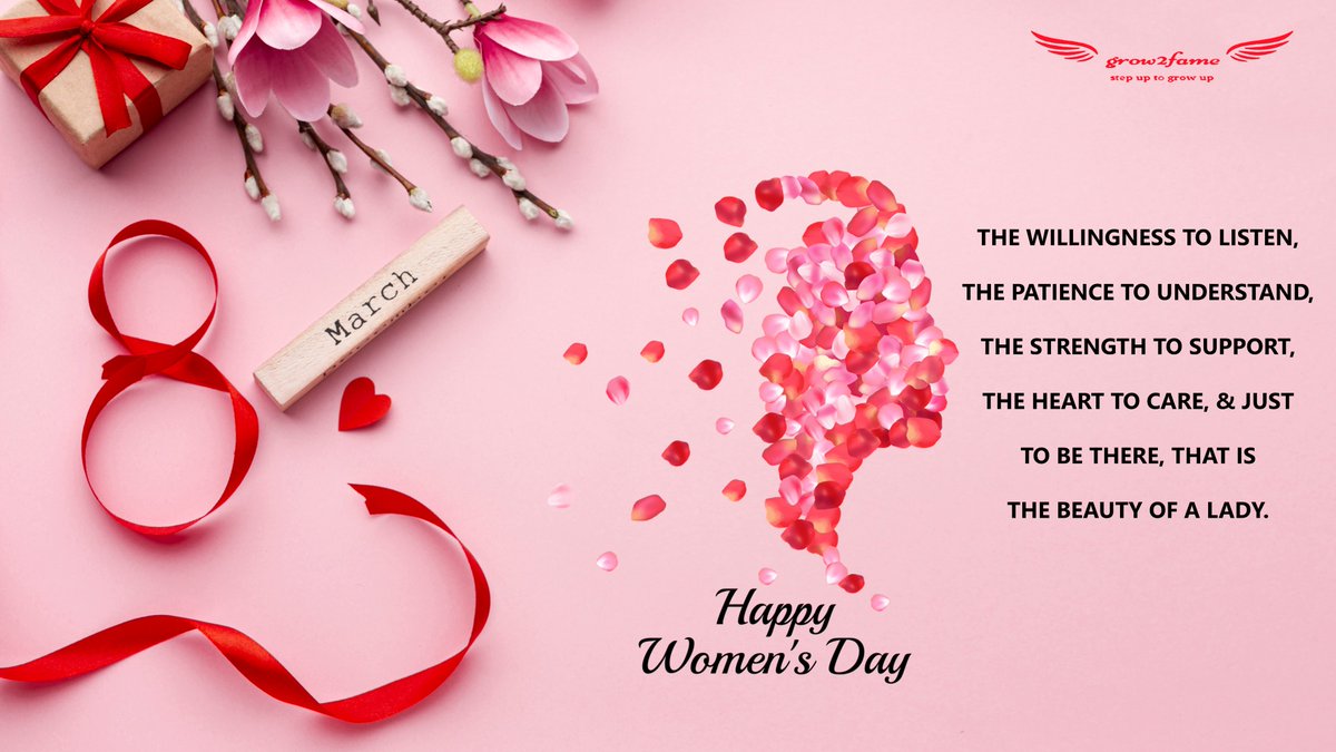 grow2fame's tweet photo. Grow2Fame is pleased to Wish Happy Women's Day to all the incredible women! Shine on... Not just today but every day! https://t.co/mS74hI4qi7