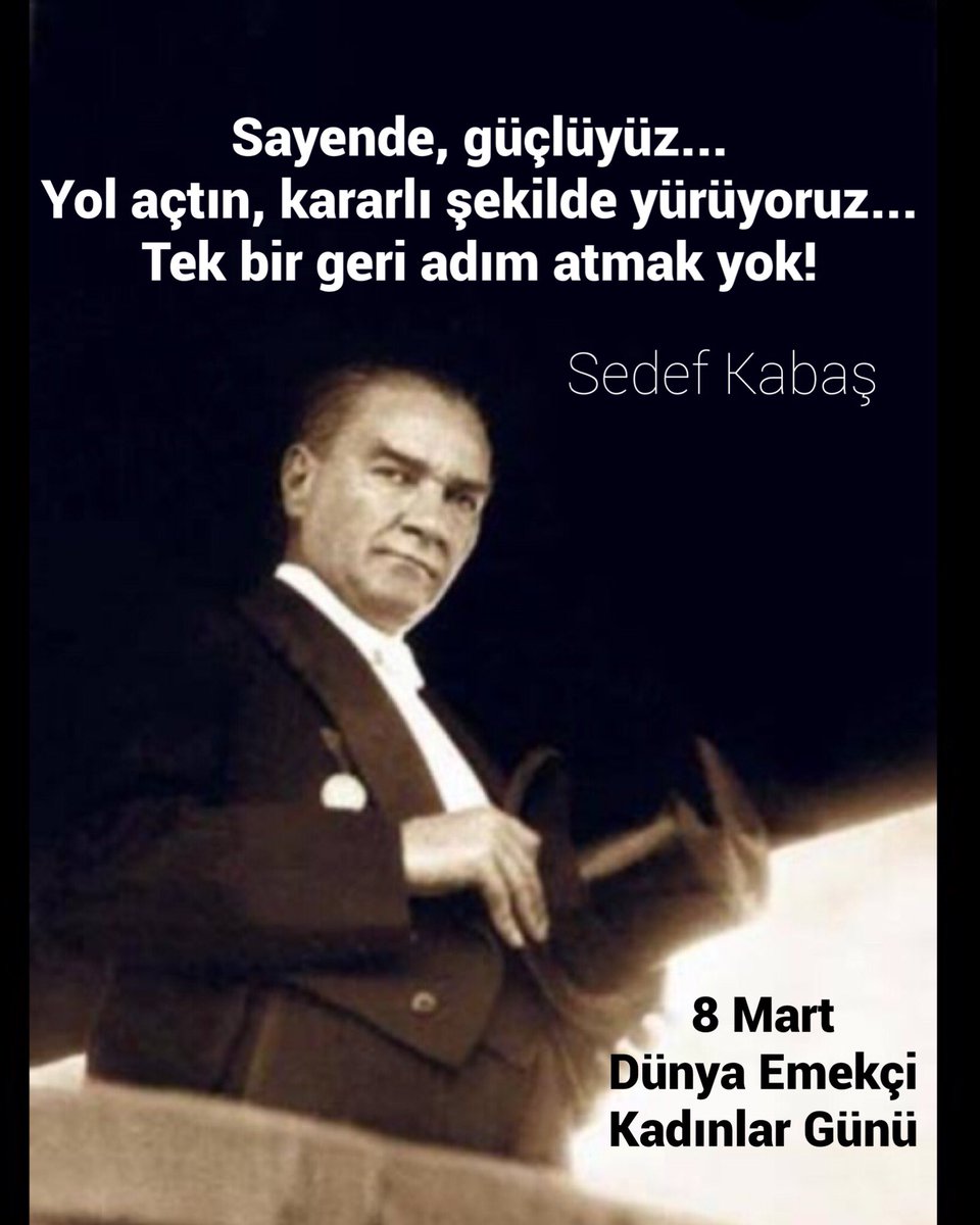 Sayende, güçlüyüz... 
Yol açtın, kararlı şekilde yürüyoruz... 
Tek bir geri adım atmak yok! 

#önderimizatatürk #8martdünyakadınlargünü #8mart #kadınerkekeşitliği #toplumsalcinsiyeteşitliği #seçmeseçilmehakkı
#8MartDünyaEmekçiKadınlarGünü