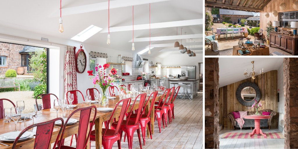 Splashes of colour and <a href="/BarnebyGates/">Barneby Gates</a> wallpaper adorn this 16th century cider mill to create a boho-luxe retreat. Take a further look: ow.ly/3bwX50yyFev