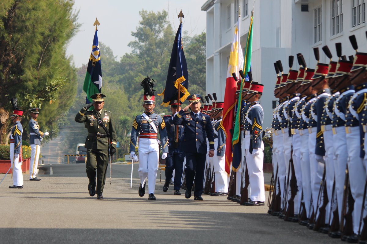 PNPCordillera's tweet photo. Arrival honors for the PROCOR Regional Director PBGen R'win Pagkalinawan at Philippine Military Academy (PMA) this morning... 
#TeamPNP
#WeServeAndProtect
#PNPKakampiMo https://t.co/rHXX0Igw0J