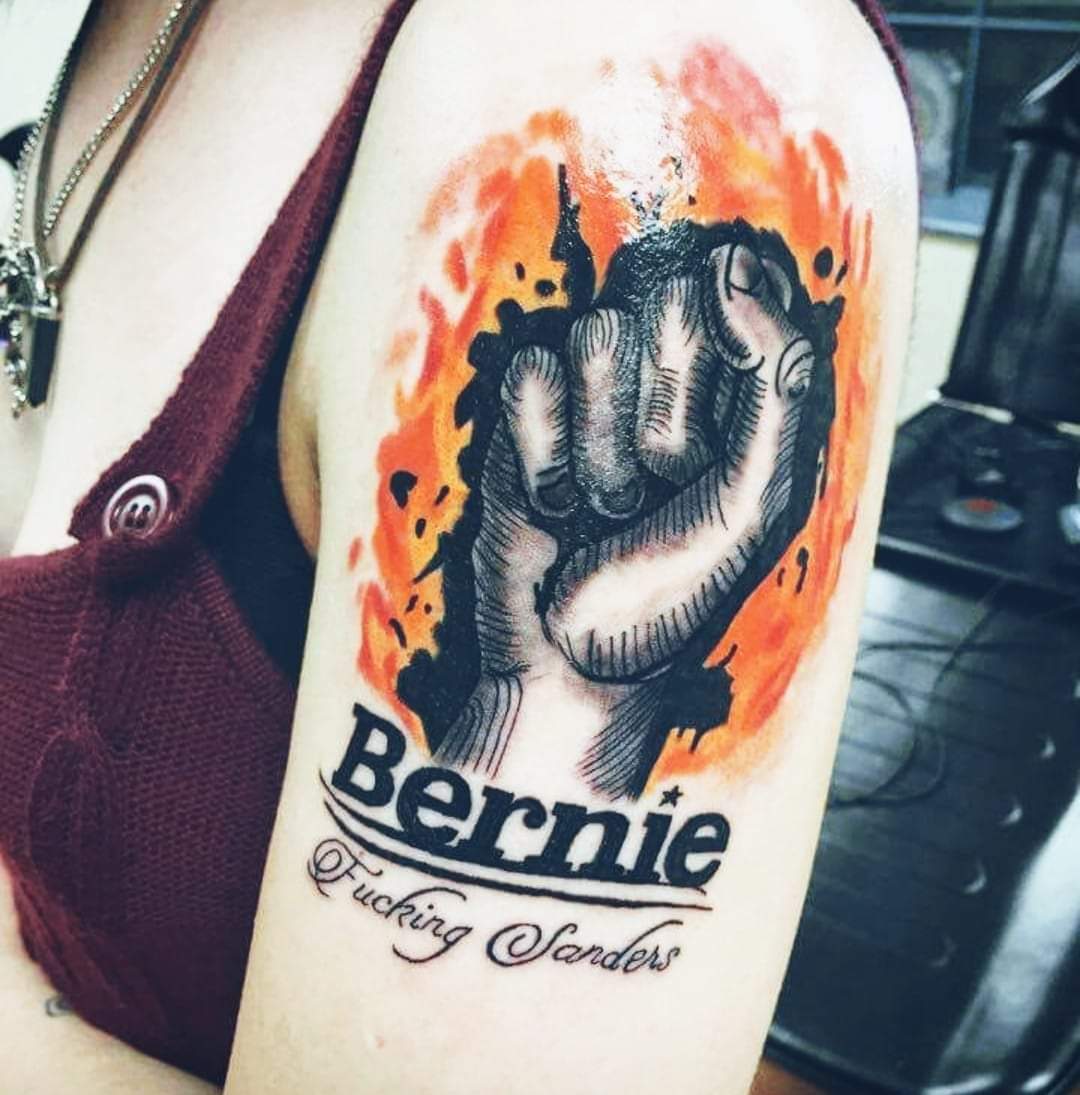 NaamahEstella's tweet photo. My tattoo from 2016.
Pls share.
#Maine Democrats, #MaineDems
I am #caucusing tomorrow in Biddeford w/ petitions so I can run for National Delegate! I was a state Delegate in 2016 for Bernie. I never thought I'd have an opp to do it again.๐ค #StillSanders #BernieSanders2020 https://t.co/lhAt53qP6A