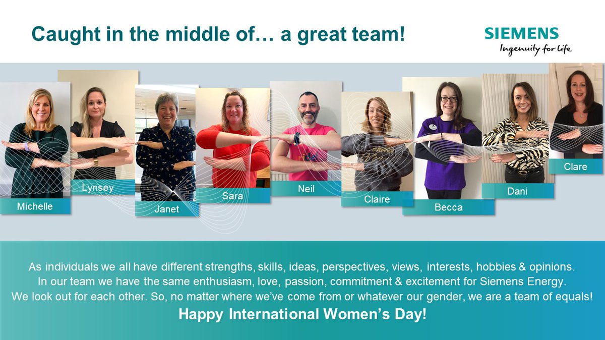 NeilFrenchLincs's tweet photo. Strike a Pose! Me in the middle of a great team! Happy International Women's Day.. everyone is included! One team! #IWD2020 #EachforEqual @SiemensUKNews @Siemens_Energy https://t.co/zh1eRwf5tF