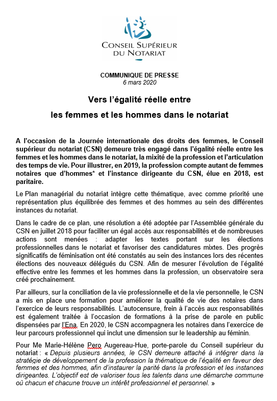 #8mars #JournéeInternationaleDesDroitsDesFemmes | Engagé depuis 2018 dans son plan managérial à promouvoir l'#EgaliteFH, le #notariat poursuit ses actions pour une représentation plus équilibrée au sein de ses différentes instances de la profession. #parité #notaires #management