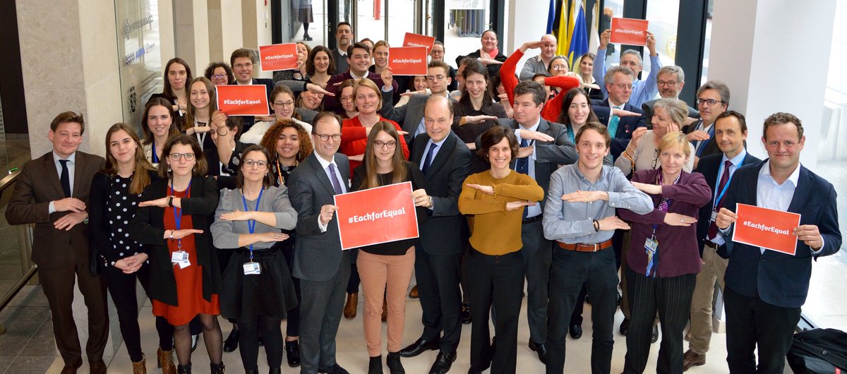 BelgiuminEU's tweet photo. 🙋🏽‍♀️🙋🏻‍♂️ On this #InternationalWomenDay2020 we go  #EachForEqual &amp; reaffirm Belgium’s 🇧🇪 worldwide commitment to stay actively involved in the protection &amp; promotion of the rights of women &amp; girls.

Together with the EU 🇪🇺, we’ll continue to fight further for #genderequity.
#IWD2020 https://t.co/eLm5MDlTWS
