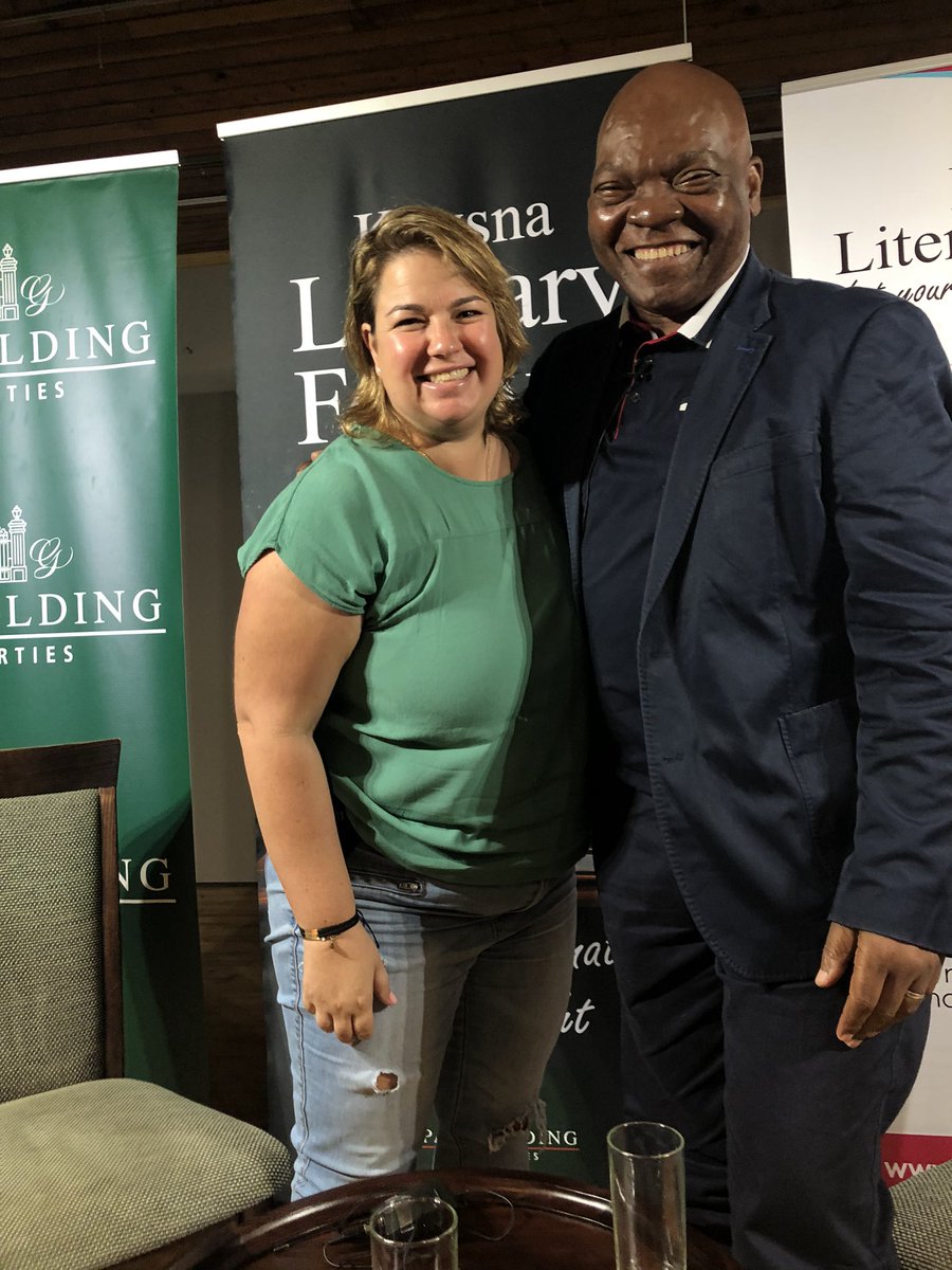 @KnysnaLitFest #LitFest #SouthAfrica #Knysna #Mandela the very funny and sharp @MandyWiener with @mandla_langa who has a mind filled with wealth and incredible memories #journalist #author #writer #book #biographer #biography #Mandela #learningtogether #politics #history