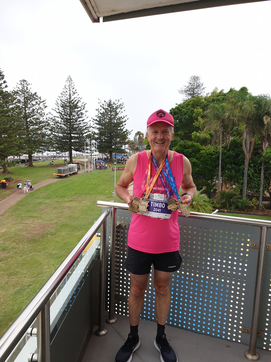 TimDyall's tweet photo. So happy with my result at Port Macquarie running festival today.  Finished the treble - half marathon, 10km and 5km. https://t.co/yJgvYXQL3u